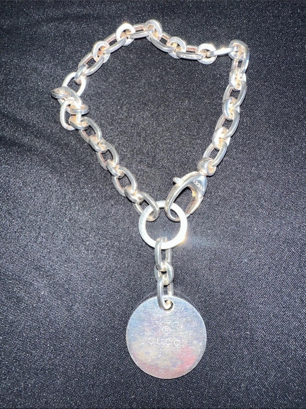 Gucci Sterling Silver Trademark Charm Bracelet